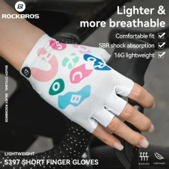 Petal pattern Women Half Finger Cycling Gloves