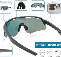 Polarized Cycling Glasses with 4 Interchangeable Lenses