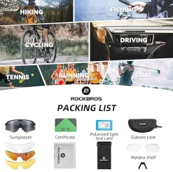 Polarized Cycling Glasses with 4 Interchangeable Lenses
