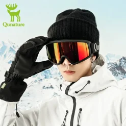 Qunature Anti-Fog Cylindrical Ski Goggles Double-Layer Lenses UV400 Protection