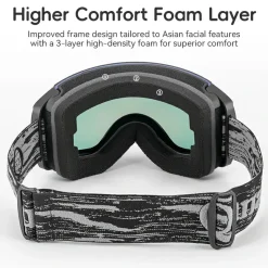 Qunature Anti-Fog Ski Goggles UV400 Protection Double-Layer Lenses for Clear View