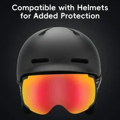 Qunature Anti-Fog Ski Goggles UV400 Protection Double-Layer Lenses for Clear View