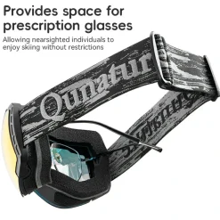 Qunature Anti-Fog Ski Goggles UV400 Protection Double-Layer Lenses for Clear View