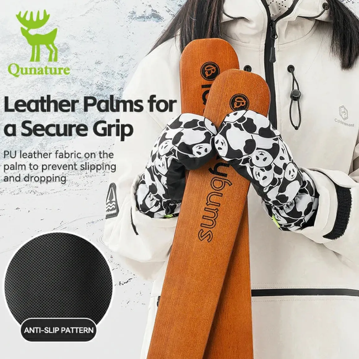 Qunature Children's Warm Ski Gloves Windproof Waterproof Insulated