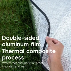 Qunature Double-Sided Aluminum Picnic Tent Mat Waterproof Camping Pad