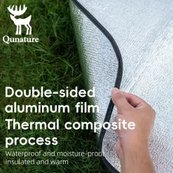 Qunature Double-Sided Aluminum Picnic Tent Mat Waterproof Camping Pad