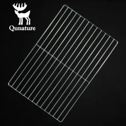 Qunature Durable Iron Chrome BBQ Grill Net with Rounded Corners for Easy Use