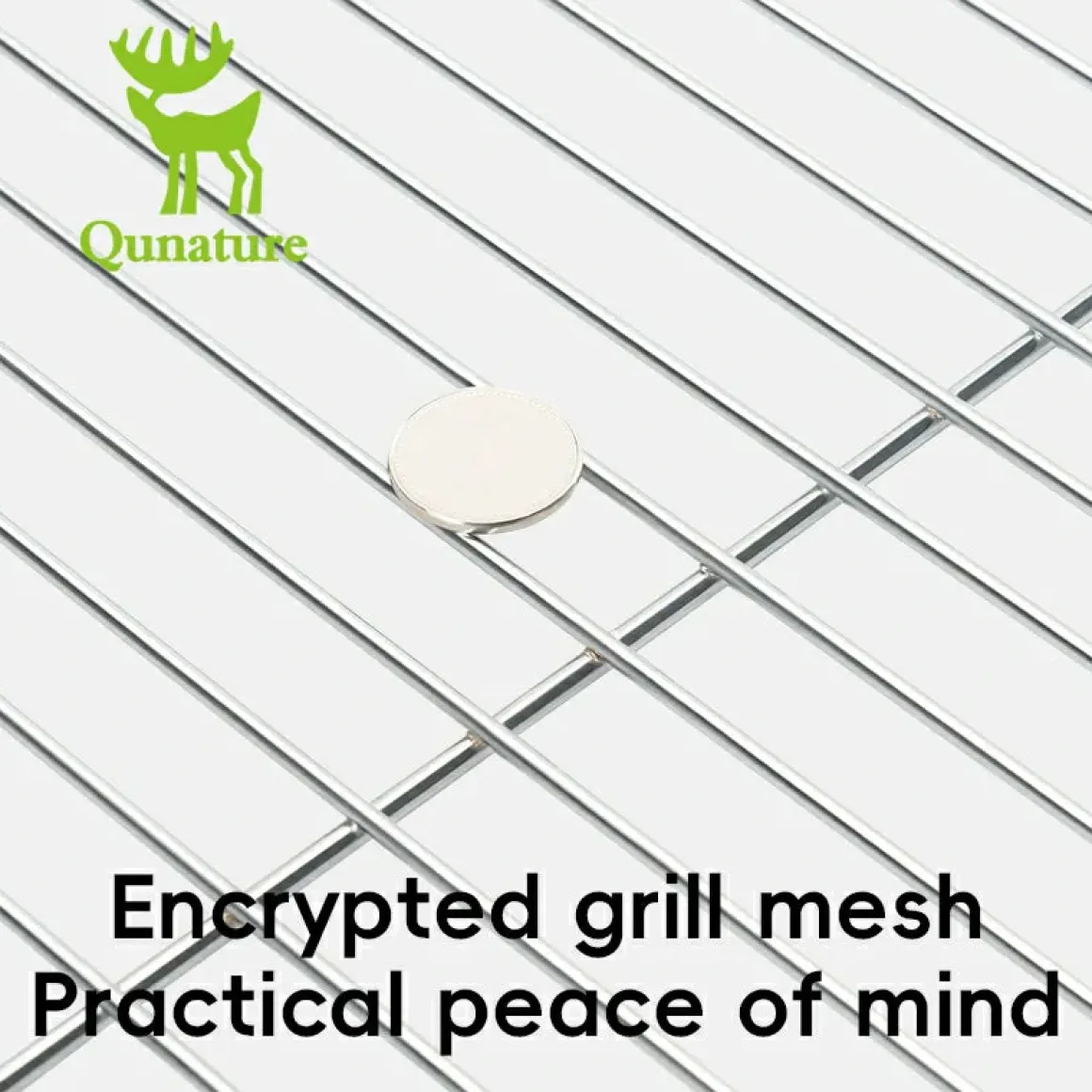 Qunature Durable Iron Chrome BBQ Grill Net with Rounded Corners for Easy Use