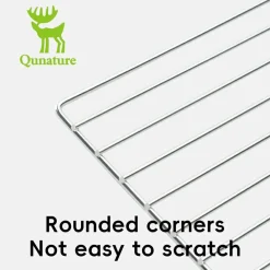 Qunature Durable Iron Chrome BBQ Grill Net with Rounded Corners for Easy Use