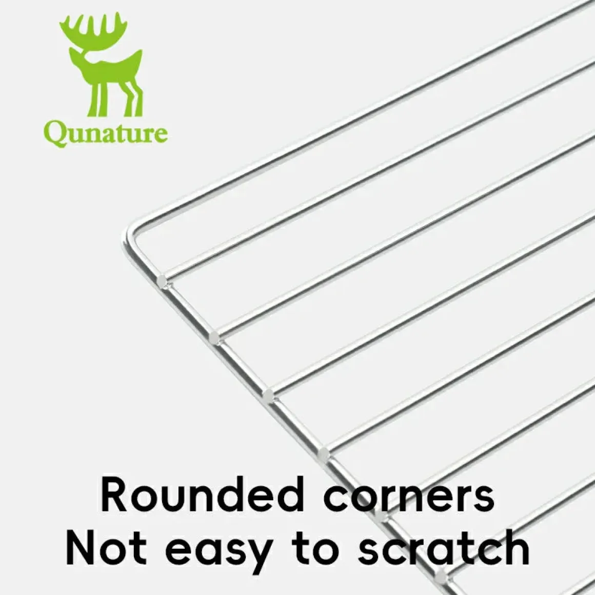Qunature Durable Iron Chrome BBQ Grill Net with Rounded Corners for Easy Use