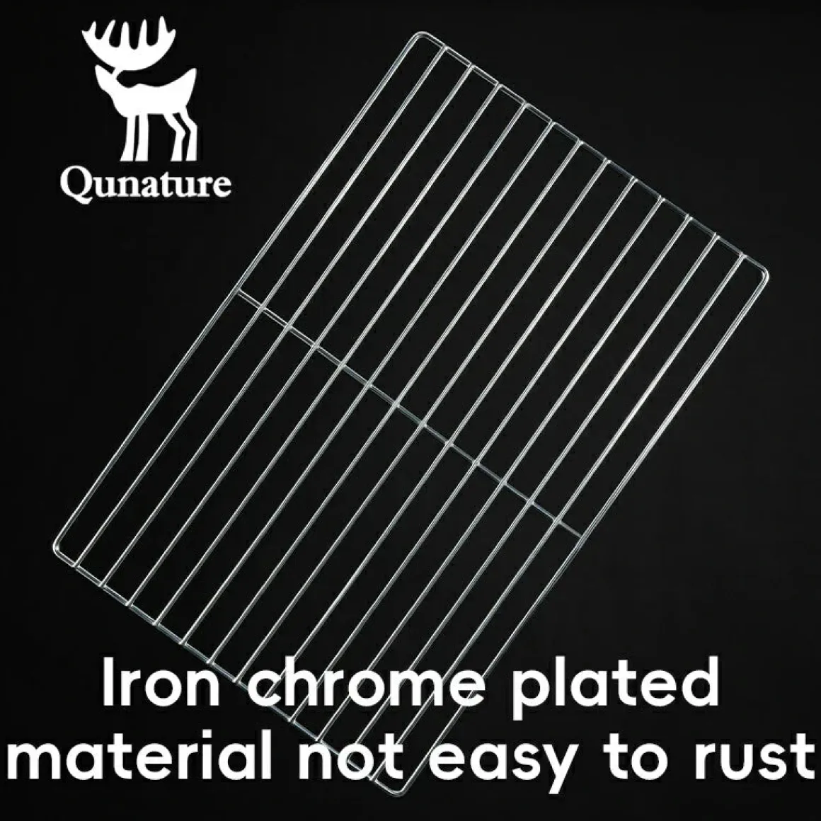 Qunature Durable Iron Chrome BBQ Grill Net with Rounded Corners for Easy Use