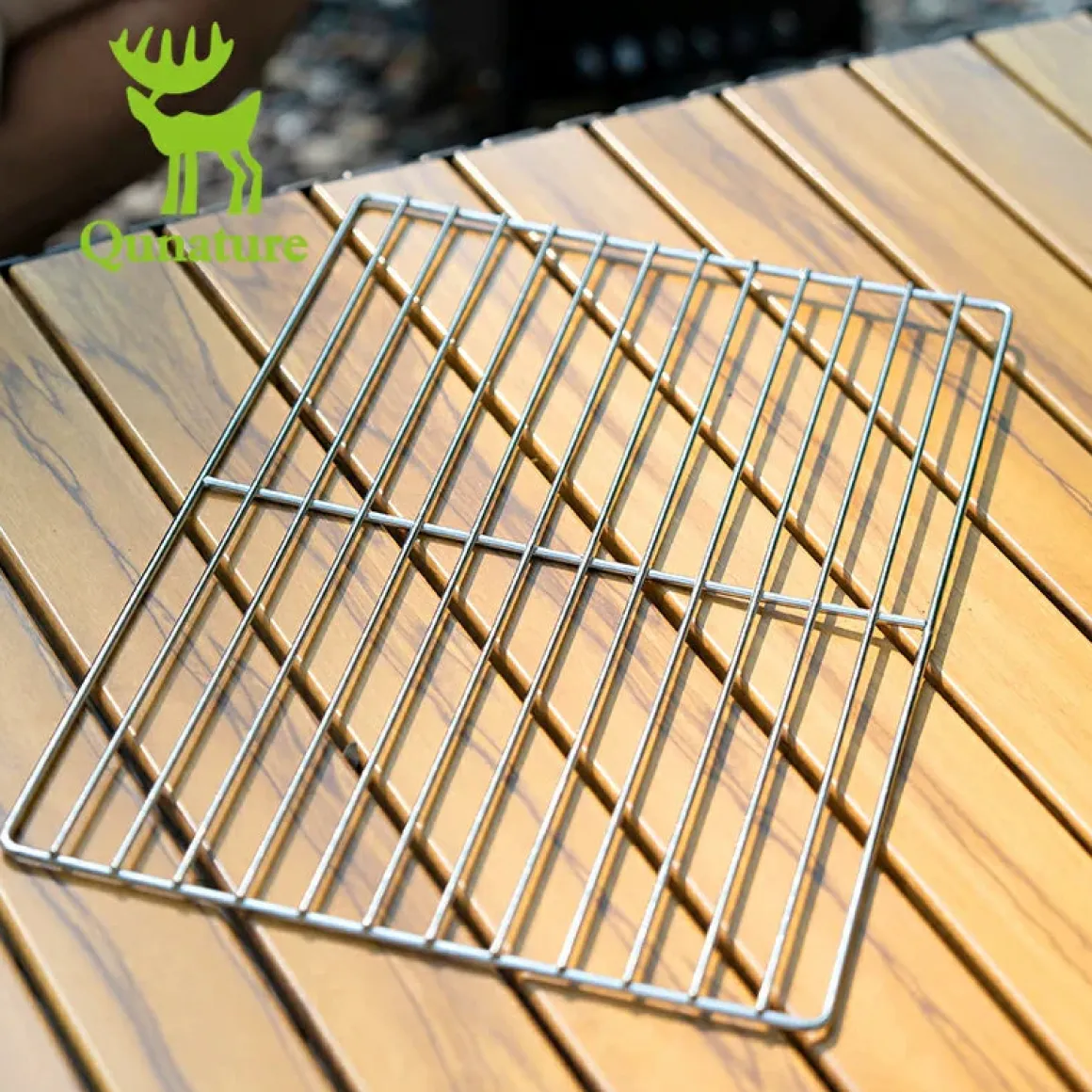 Qunature Durable Iron Chrome BBQ Grill Net with Rounded Corners for Easy Use