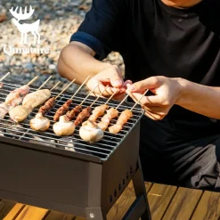 Qunature Foldable BBQ Grill with Durable Chrome-Plated Net and Ventilation