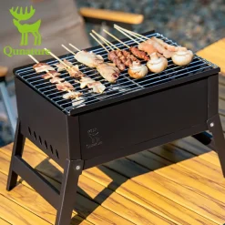 Qunature Foldable BBQ Grill with Durable Chrome-Plated Net and Ventilation