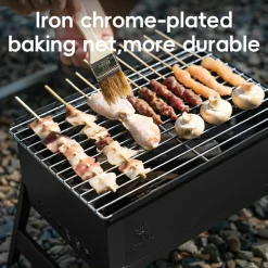 Qunature Foldable BBQ Grill with Durable Chrome-Plated Net and Ventilation