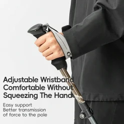 Qunature Foldable Lightweight Aluminum Trekking Pole with Adjustable Height and Grip
