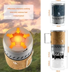Qunature Integrated Heat Collection Stove System for Camping, Hiking and Outdoor Adventures