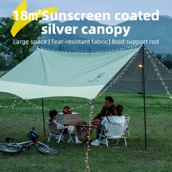 Qunature 3-in-1 Waterproof Canopy Floor Mat Raincoat UPF50+ for Camping