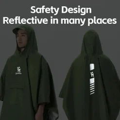 Qunature 3-in-1 Waterproof Raincoat Canopy Floor Mat Lightweight Portable