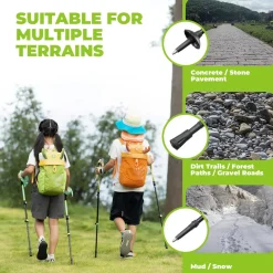 Qunature Kids Aluminum Trekking Pole with Adjustable Height