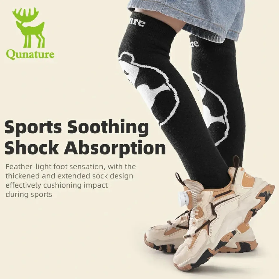 Qunature Kids Panda Ski Socks | Heat Retaining Winter Warmth