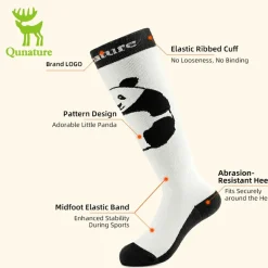 Qunature Kids Panda Ski Socks | Heat Retaining Winter Warmth