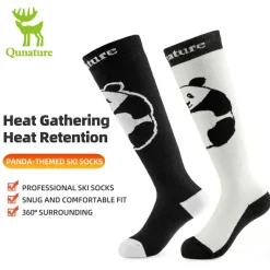 Qunature Kids Panda Ski Socks | Heat Retaining Winter Warmth