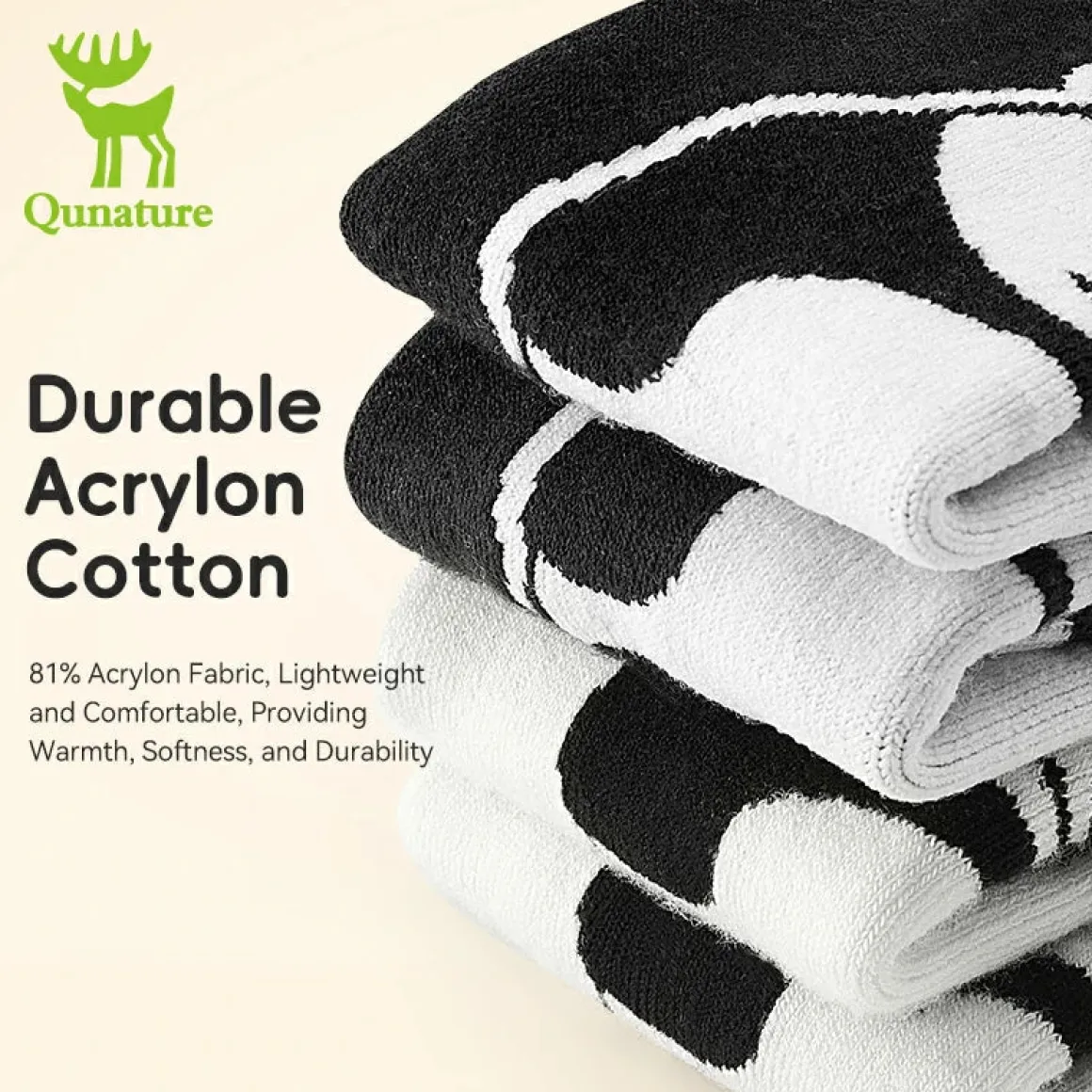 Qunature Kids Panda Ski Socks | Heat Retaining Winter Warmth