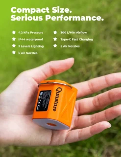 Qunature 4.2kPa Mini Air Pump with 800mAh LED