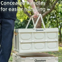 Qunature 55L Collapsible Storage Bin with Lid and Handle