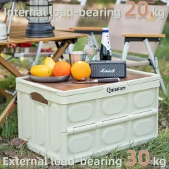 Qunature 55L Collapsible Storage Bin with Lid and Handle