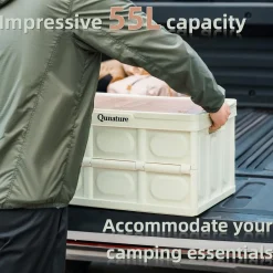 Qunature 55L Collapsible Storage Bin with Lid and Handle