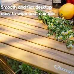 Qunature Lightweight Foldable Aluminum Table with Stable Triangular Structure