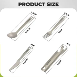Qunature Lightweight Titanium 4-Piece Tableware Set