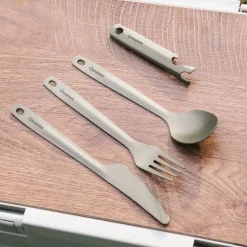 Qunature Lightweight Titanium 4-Piece Tableware Set