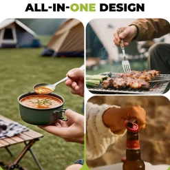 Qunature Lightweight Titanium 4-Piece Tableware Set