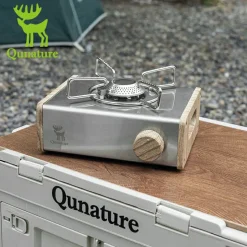 Qunature Mini Cassette Stove with 2.8KW Flame Magnetic Gas Tank Portable Design