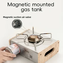 Qunature Mini Cassette Stove with 2.8KW Flame Magnetic Gas Tank Portable Design