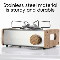Qunature Mini Cassette Stove with 2.8KW Flame Magnetic Gas Tank Portable Design