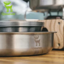 Qunature Non-Stick Stainless Steel Frying Pan with Detachable Handle