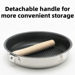 Qunature Non-Stick Stainless Steel Frying Pan with Detachable Handle