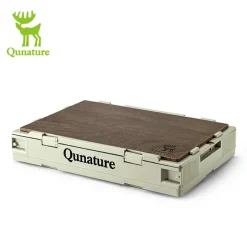 Qunature Outdoor Folding Storage Box with Multi-Door Design and Tabletop Option