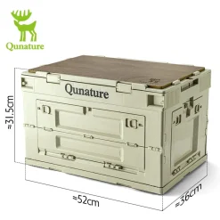 Qunature Outdoor Folding Storage Box with Multi-Door Design and Tabletop Option