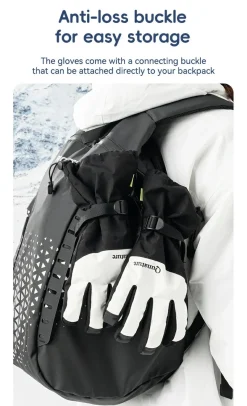 Qunature Outdoor Insulated Ski Gloves - Windproof Waterproof Touchscreen Compatible