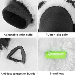 Qunature Panda Ski Gloves | Secure Grip & Warmth for Families