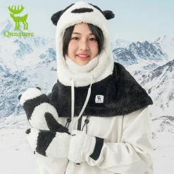 Qunature Panda Ski Gloves | Secure Grip & Warmth for Families
