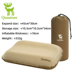 Qunature Self-Inflating Cheese Sponge Pillow with 3D High Elastic Support