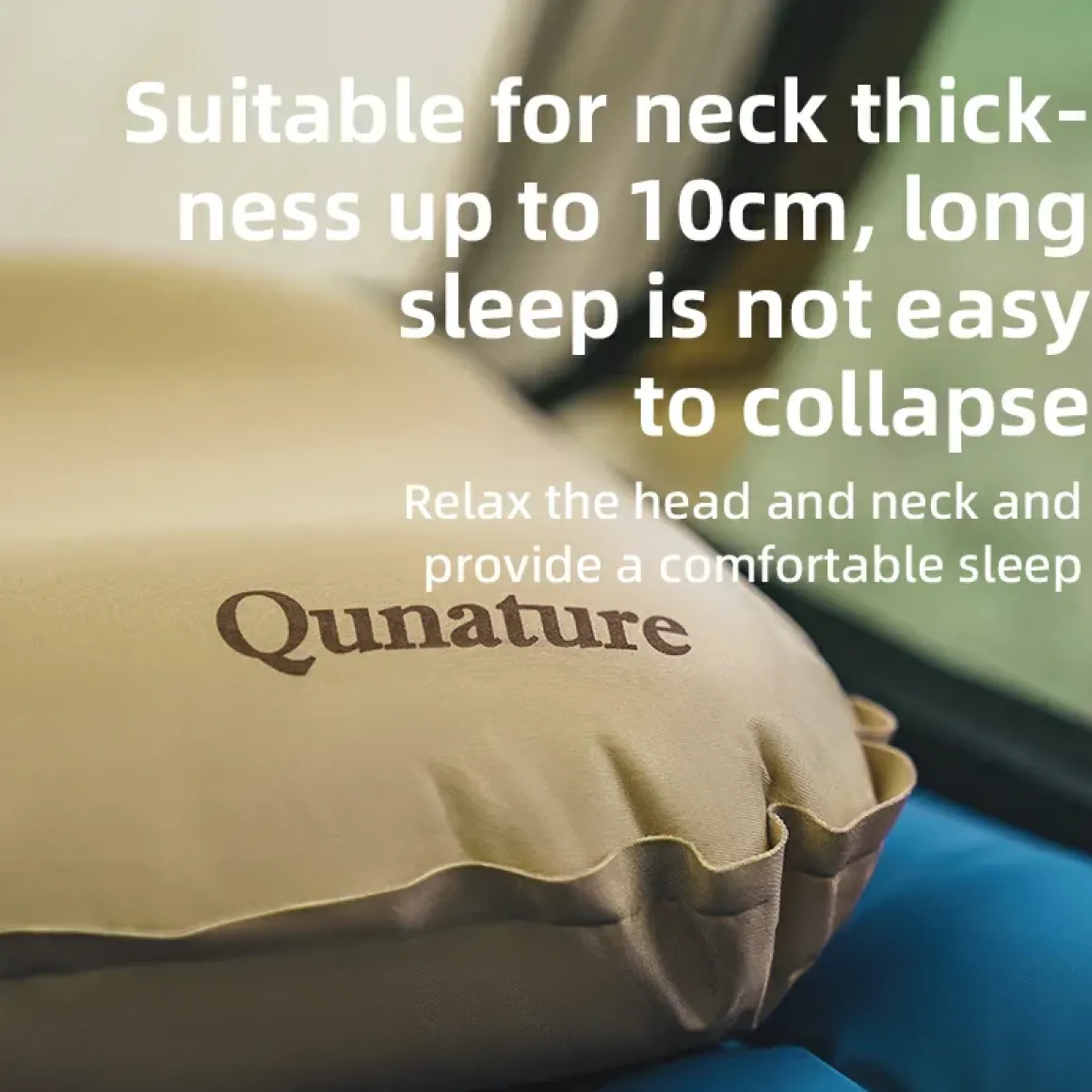 Qunature Self-Inflating Cheese Sponge Pillow with 3D High Elastic Support