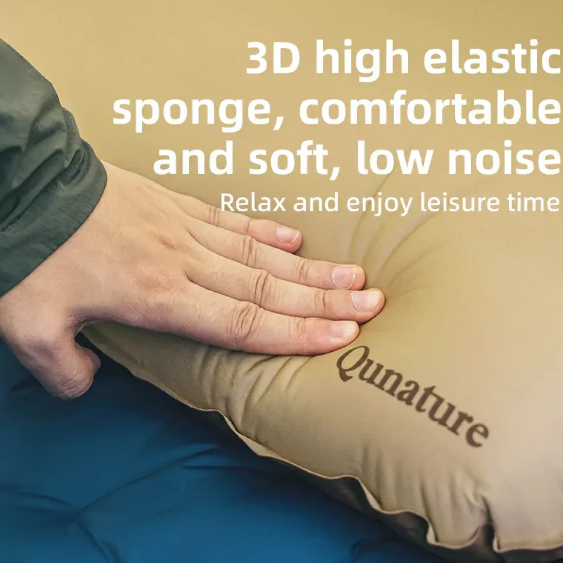 Qunature Self-Inflating Cheese Sponge Pillow with 3D High Elastic Support