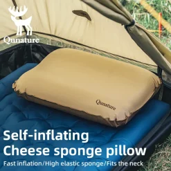 Qunature Self-Inflating Cheese Sponge Pillow with 3D High Elastic Support
